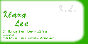 klara lee business card